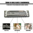thumbnail image 3 of Swan Harmonica 10 Trous Ton C Polyphonique Instrument Durable pour Débutants Pratiquant, 3 of 12