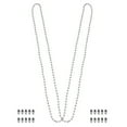 thumbnail image 2 of 1m Replacement Pull Chain Switch Metal On-off Chain with 20 PCS Buckles for Ceiling Fan Light Lamp (Silver), 2 of 7