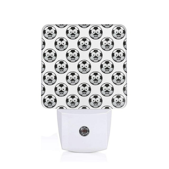 Lukts Happy Soccer Pattern LED Night Light, Automatic Dimming Sensor Plug-in Night Light, Suitable for Bedroom, Bathroom, Corridor-EU