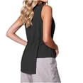 thumbnail image 6 of Ashirexll Summer Tops for Women Women Round Neck Sleeveless Waist Asymmetrical Hem Solid Color Casual Blouse Top, 6 of 7