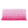 thumbnail image 2 of sunsanly Table Skirt for Rectangle And Round Table Multi-layer Ruffle Reusable Gradient Rainbow Color Beach Parties Ceremony Birthday Party Decoration Table Skirt, 2 of 8