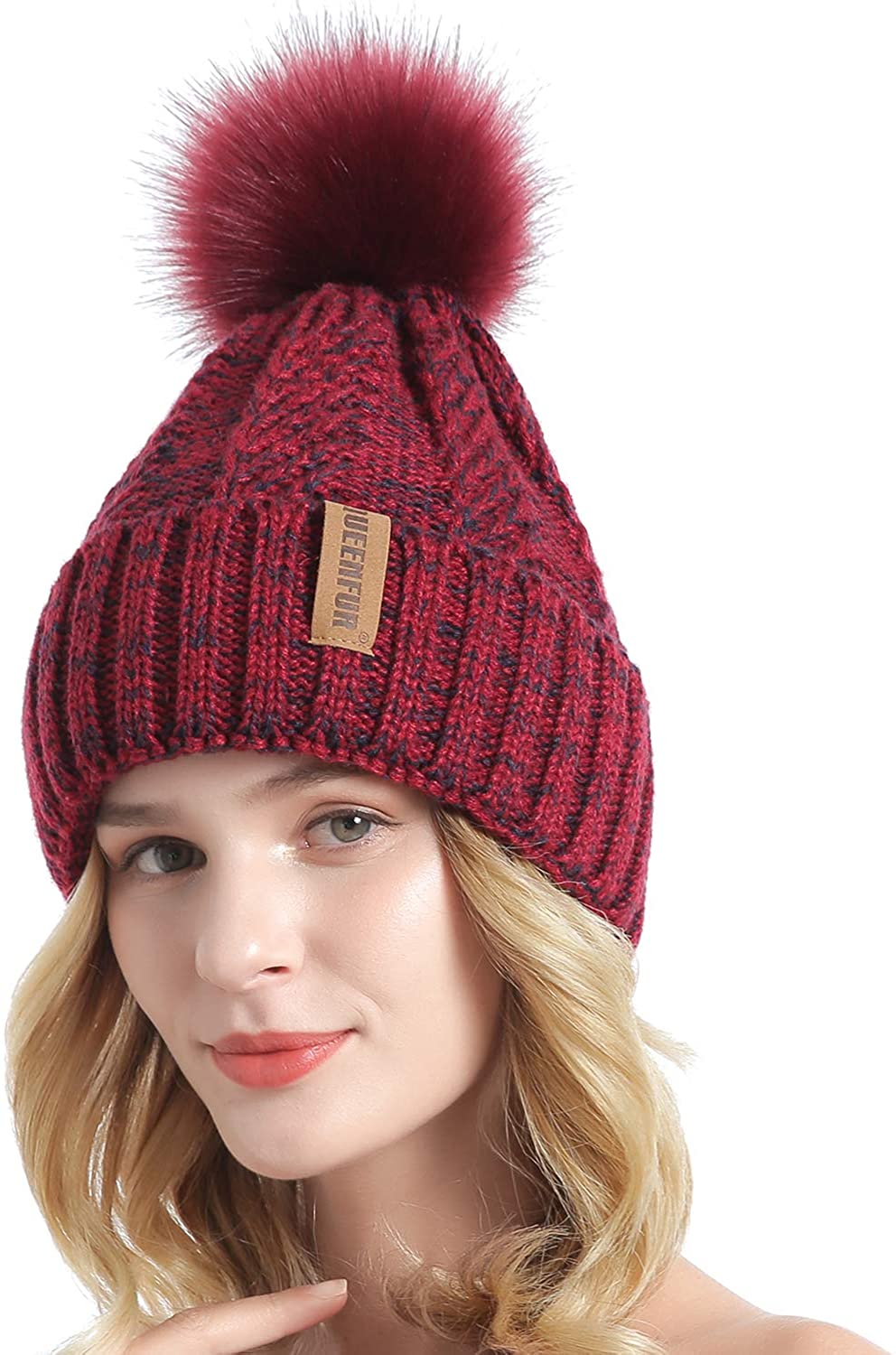 Women Winter Knit Cable Hat Chunky Snow 