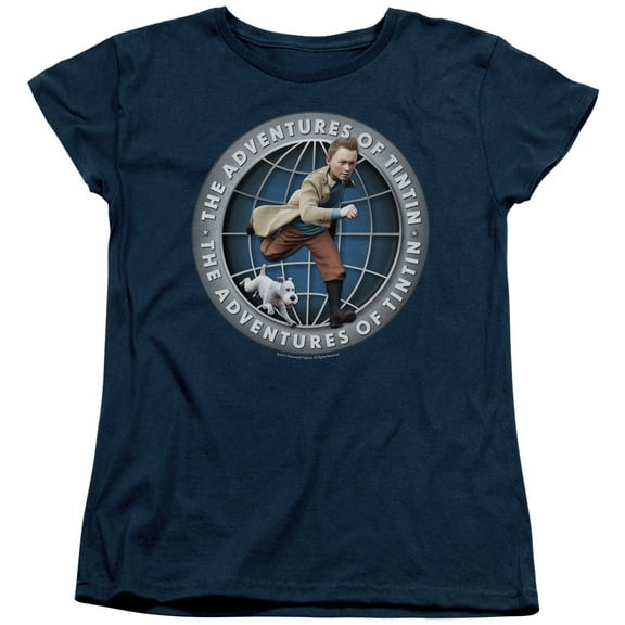 Tintin Globe Women's T-Shirt Navy