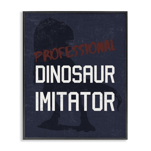 Stupell Industries Contemporary Professional Dinosaur Imitator T-Rex Black Framed Giclee Art, 11 x 14, by Lil' Rue