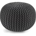thumbnail image 1 of ZXNYH Pouf Ottoman - Hand Knitted Ottoman Foot Rest, Large Round Pouf, Poufs for Living Room, Bean Bag Ottoman, Floor Pouf, Macrame Chair - 20 Diameter x 14 Height - Mystic Pure Natural, 1 of 4
