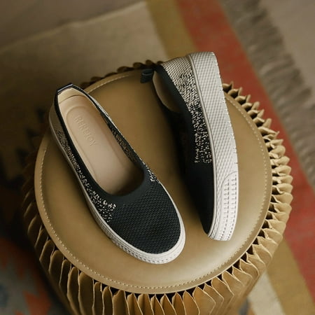 

Platform Loafers Woven Women‘s Shoes