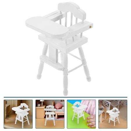 STOBOK Miniature Dollhouse Décor Wooden Highchair Model for Parents in DIY Mini House 1Pcs