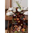 thumbnail image 2 of Colorful Squirrel Burlap Cotton Table Runner 14x72 Inches Long, Brown Botanical Berry Pine Cones Farmhouse Table Runners, Outdoor Dining Tablecloths Decor for Baby Shower/Party/Wedding, 2 of 6