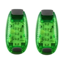 HIBIBUD 5 LED Safety Light Multifunctional Clip On Strobe Running Lights for Bikes Walking (Green)