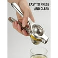 thumbnail image 3 of Wovilon Lemon Squeezer, Super Stainless Steel 304 Hand Press Juicer Manual Citrus for Juicing Lemon ＆ Limes, Vegetables, 3 of 11