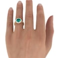 thumbnail image 2 of Lab Created Green Emerald Stone 2.10 ctw Ring with Diamonds 14K Yellow Gold Halo Filigree With Accents, 2 of 7