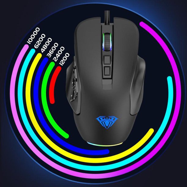 Ratón de ordenador con cable Yotijar 10000 DPI versión silenciosa para juegos