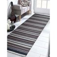 thumbnail image 1 of 2 ft. 6 in. x 12 ft. Hand Woven Flat Weave Kilim Wool Contemporary Runner Rug, Charcoal & White, 1 of 1