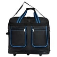 thumbnail image 3 of 40" Rolling Wheeled Expandable Duffle Bag Spinner Suitcase Luggage (Pack of 1), Black with Blue Trim, 3 of 5