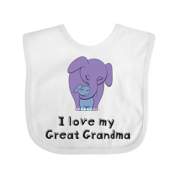 Inktastic I Love My Great Grandma Elephant Boys Baby Bib