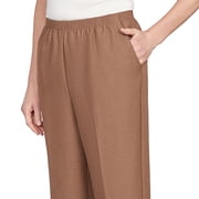 Alfred Dunner Womens Classic Signature Fit Textured Trousers With All-Around Elastic Waistband