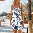 thumbnail image 2 of Purcolt Womens Summer Sleeveless Mini Dress Floral Boho Vacation Beach Cover Ups Sundress Casual Pleated Swing Tank Short Dress Swimsuit Coverup for Women, 2 of 5
