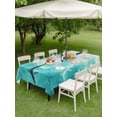 thumbnail image 5 of 54x80 Inch Outdoor Tablecloth with Umbrella Hole Zipper Rectangle Ocean Shark Rectangular Tablecloths Outside Waterproof Teal Green Wave Summer Beach Coastal Patio Table Cloth Cover for Picnic Party, 5 of 8