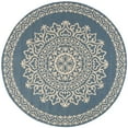 thumbnail image 4 of SAFAVIEH Beach House Lynette Medallion Indoor/Outdoor Area Rug, Cream/Blue, 6'7" x 6'7" Round, 4 of 8