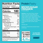 Legendary Cinnamon 20g Protein Pastry 10 pack, Low Carb Snack Pack to Go, Gluten free and <1g Sugar