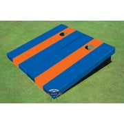 Orange and Blue Matching Long Stripe No Stripe Cornhole Boards