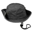 thumbnail image 7 of Wide Brim Hiking Fishing Safari Boonie Bucket Hats 100% Cotton UV Sun Protection For Men Women Outdoor Activities L/XL Black Denim, 7 of 7