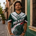 thumbnail image 3 of Men Mexico Soccer Jersey, Men’s V Neck Short Sleeve Breathable Sports Jersey Fan Shirt for Match White M, 3 of 5
