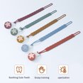 thumbnail image 3 of Silicone Pacifier Clip Holder with One Piece Design, Pack of 2 Soft Flexible Binky Clips with Texture for Baby Boy and Girl, 3 of 5