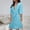Blue, variant on Cotton Linen Robes for Women Striped Button Down Long Sleeve Lightweight Sleepwear Bathrobe Loungewear with Pockets