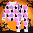 thumbnail image 2 of SJLDQY Halloween Pajamas for Girls Long Sleeve Shirts Pants 2 Piece Pj Sets Hallowmas Printed Sleepwear Warm Loungewear Sets, 2 of 3