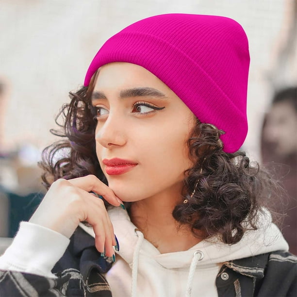 WZXFASHION Unisex Beanie Winter Knitted Cuffed Soft Warm Hat For