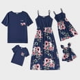 thumbnail image 2 of GPOECD Family Matching Mommy And Summer Outfits Spaghetti Strap Dresses With T Shirts Sets For Women And Girls Navy，3-4 Years, 2 of 5