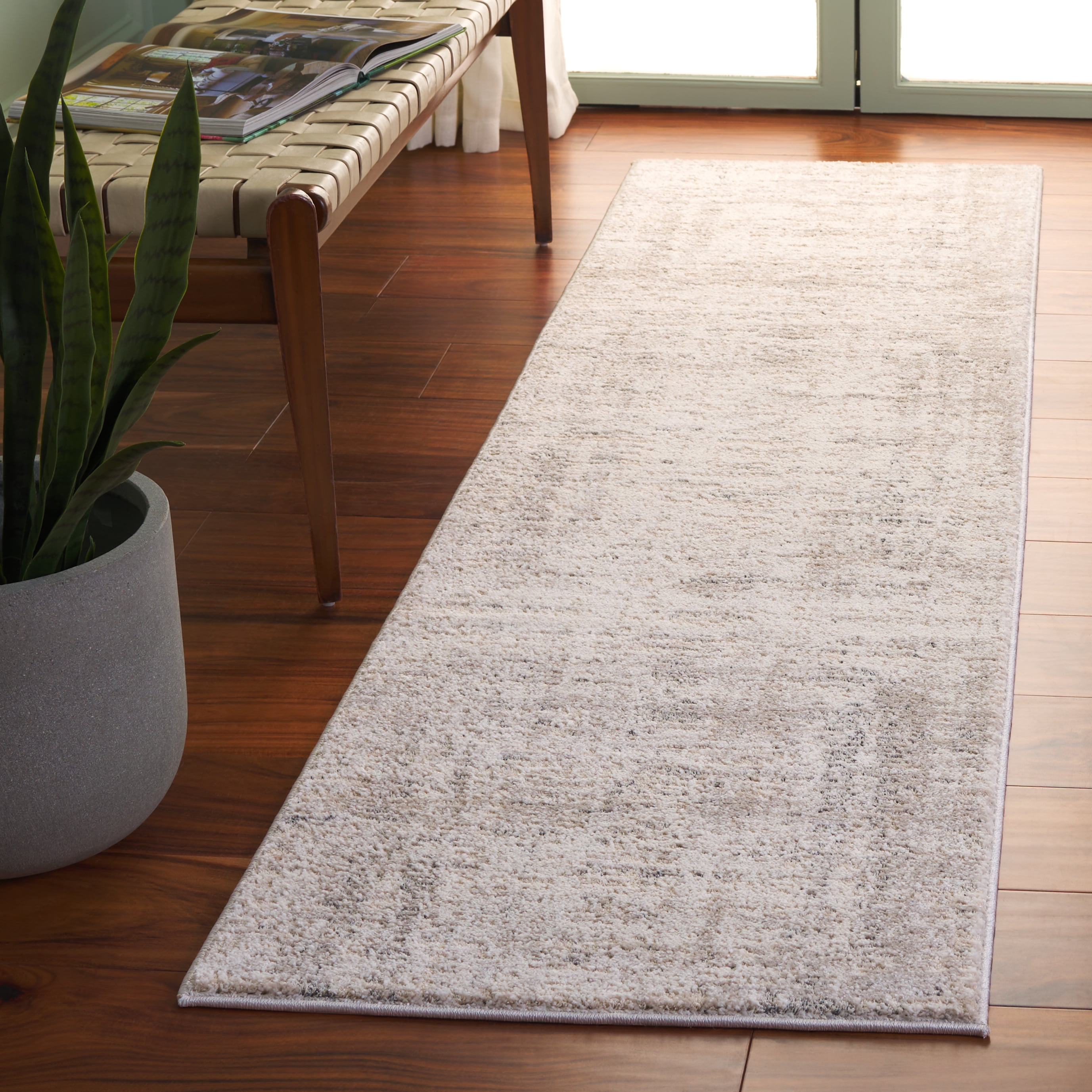 SAFAVIEH Northport Warwick Abstract Runner Rug, Ivory/Grey, 2'2" x 8'