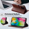 thumbnail image 4 of for iPhone 16 Pro Case, 2 in1 Multifunctional Detachable Wallet Phone Case for Men Women with RFID Blocking Card Holder Wrist Strap Shockproof Protective Case for iPhone 16 Pro (Brown), 4 of 18