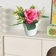 thumbnail image 5 of Fufafayo under $5 Artificial Plants, Fake Potted, Plastic Simulation Corner Roses for Home Office Desk Shelf Window Sill Porch Terrace Garden Decoration Living Room, 5 of 6