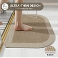 thumbnail image 3 of Fusion Half Circle Bath Mat,Thin Bathroom Rugs Fit Under Door Quick Dry Non Slip Washable Bathroom Mat with Rubber Backing,Absorbent Woven Half Round Shower Rug, Brown Beige 16x24, 3 of 6
