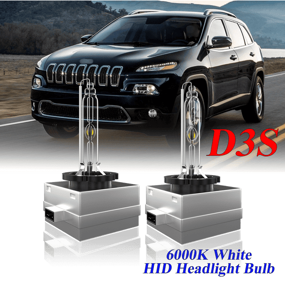 For Jeep Cherokee 2014-2019 D3S HID Headlight High/Low Beam 6000K Crystal White Xenon Bulbs Set 2