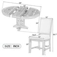 5 Piece Round Dining Table Set, Dining Room Set with Extendable Table