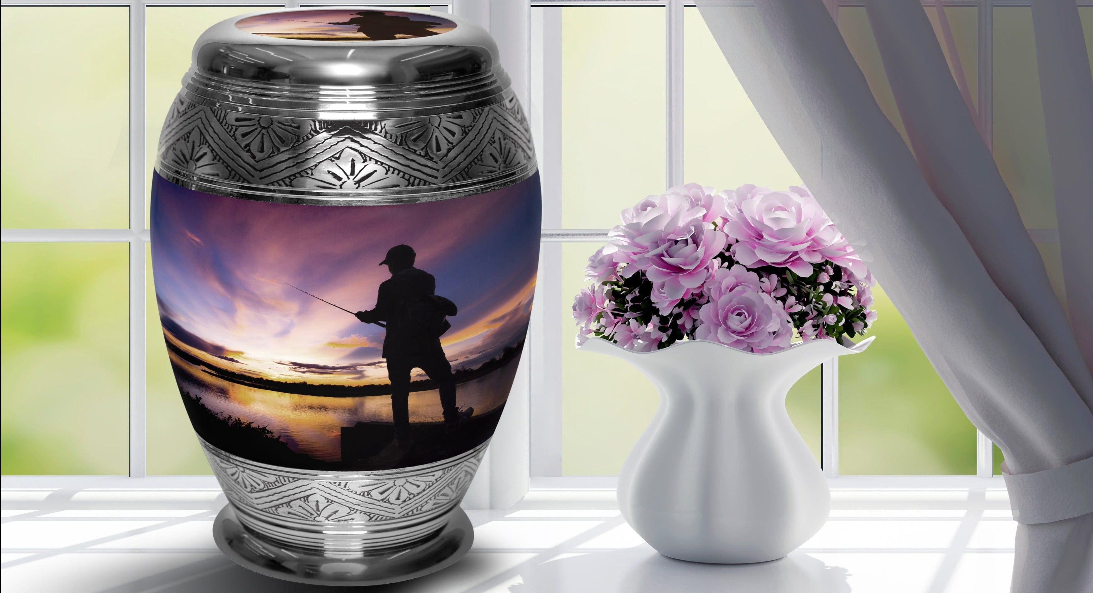 Gone Fishing Urn Cremation Urns for Human Ashes Adult Urns for Cremation Ashes Urns for Adult Cremation Ashes Urns for Ashes Cremation Urns for Human Ashes Adult 200 Cubic Inches XL