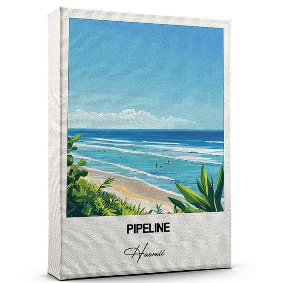 Pipeline Travel Canvas Wall Art – Beautiful Travel Decor for Bedroom, Office Hawaii Canvas Print – Serene and Scenic Wall Decor Gift for Travel Lovers