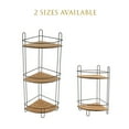 thumbnail image 7 of Freestanding Metal Wire Corner Shower Caddy - 2 Bamboo Shelves Brown-Black, 7 of 7