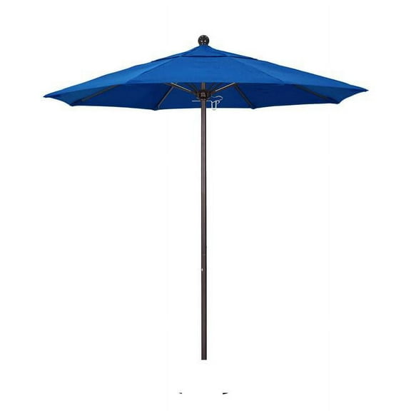 California Umbrella Venture 7.5' Bronze Market Umbrella in Blue
