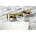 thumbnail image 3 of Kingston Brass KS6123ML Milano Double-Handle Wall Mount Bathroom Faucet, Antique Brass, 3 of 8