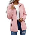 thumbnail image 2 of YVNAURA Women's Lightweight Breathable Windbreaker Jacket UPF 50+ Sun Protection Full Zip Hooded Windproof Water Resistant Quick Dry Outdoor Running Coat for Women, Pink,L, 2 of 9