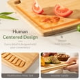 thumbnail image 3 of Astercook 4-Piece Bamboo Cutting Board Set with Holder, Natural Wood Cutting Boards with Juice Grooves and Easy-Grip Handles, Kitchen Chopping Boards for Prep and Serving, 3 of 9
