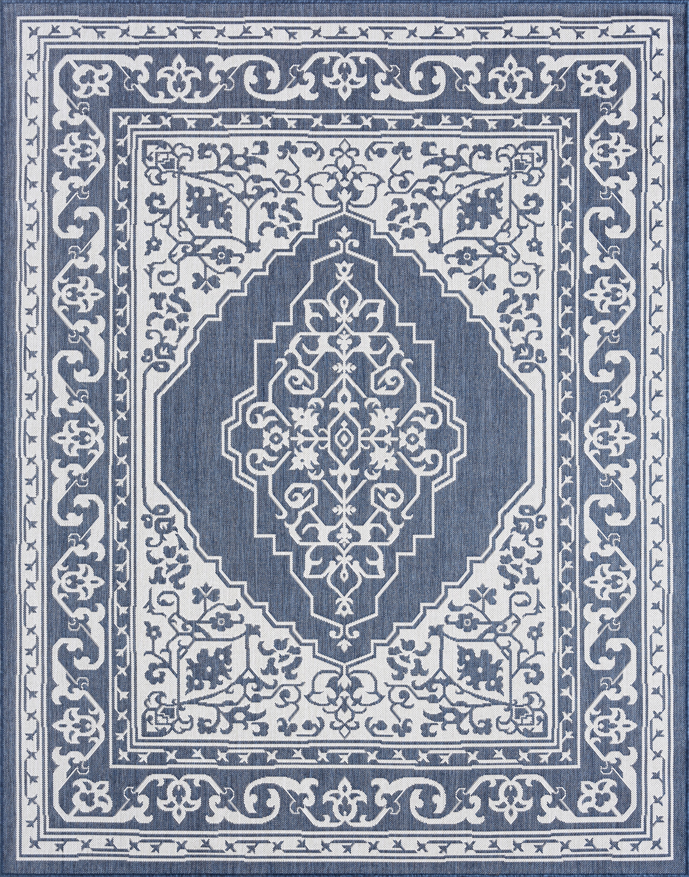 9x12 Water Resistant, Large Indoor Outdoor Rugs for Patios, Front Door Entry, Entryway, Deck, Porch, Balcony | Outside Area Rug for Patio | Navy, Floral | Size: 8'10'' x 12'2''