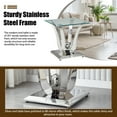 thumbnail image 3 of 23.62" Square Glass End Table with Tempered Glass Top and Modern U-Shaped Stainless Steel Base, Perfect for Living Room and Bedroom, 3 of 7