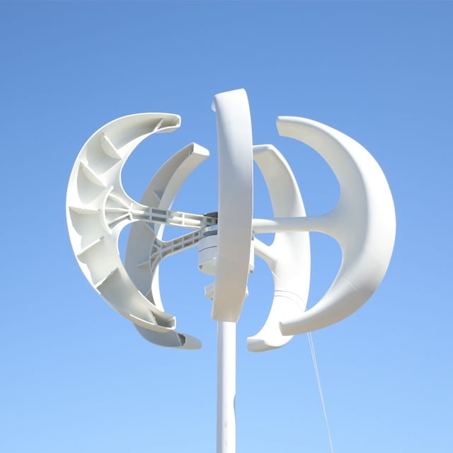Wind Power Turbines Generator 5kw 8kw 12/24/48V 5 Blades Windmill Lantern Vertical Axis For Streetlight with MPPT Controller ,Easy Installation