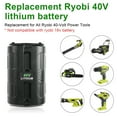 thumbnail image 6 of OP4060 40V 6.0Ah Lithium Battery Replacement for All Ryobi 40-Volt Power Tools, 6 of 8