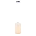 thumbnail image 1 of Living District LD2277C Collier 1 Light Chrome & Frosted White Glass Pendant, 1 of 4